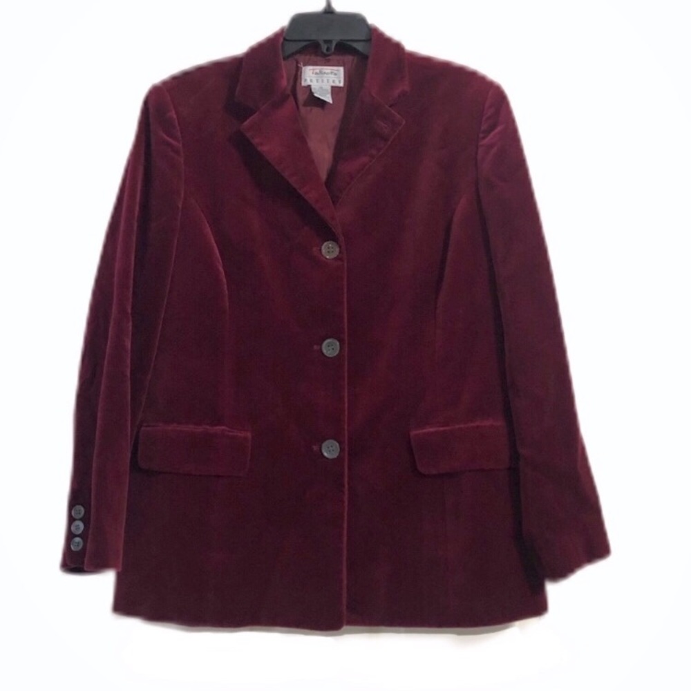 Talbots Burgundy Red Women’s Blazer Size 14 Petite